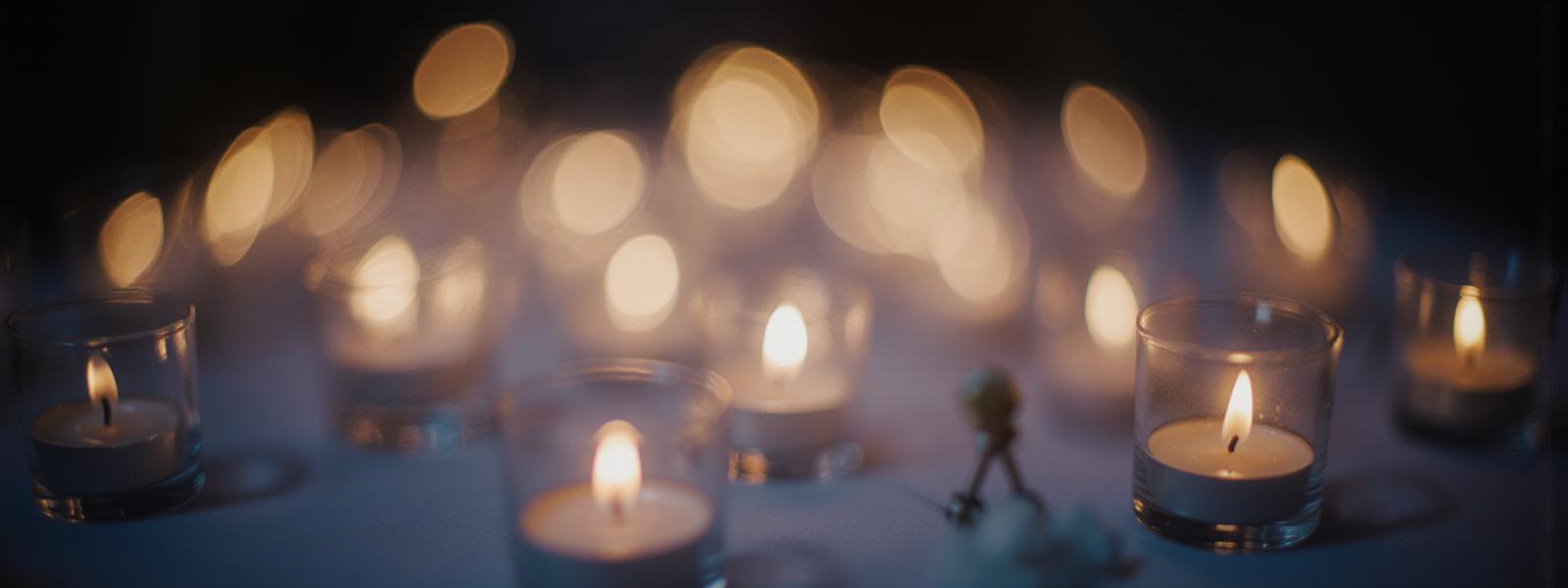 Elegantly set wedding table at night
