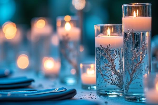 Detailed aquatic table decor