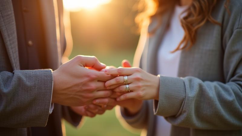 Emotional exchange of vows at a destination elopement