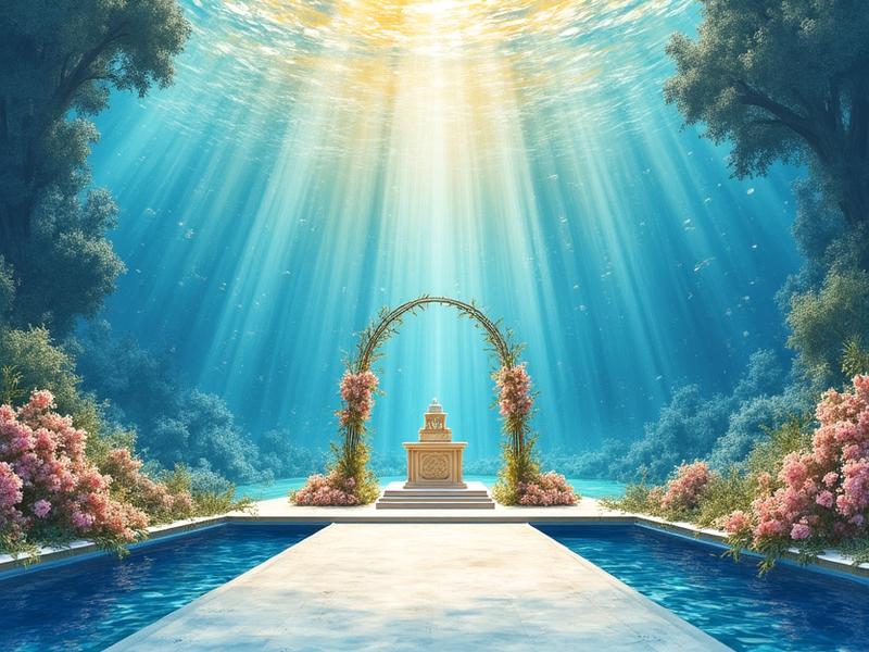 Professional digital moodboard for an aquatic wedding theme