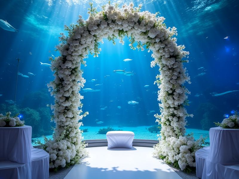 Final executed underwater wedding reception matched to design sketch