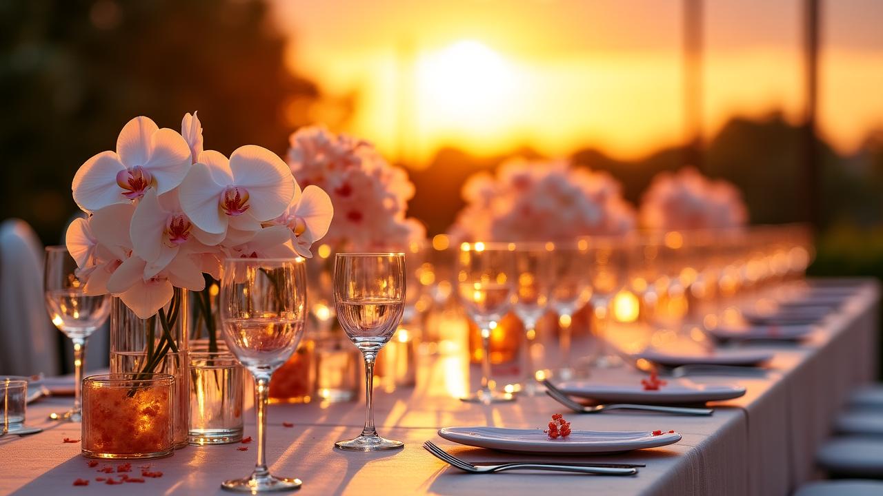 Bespoke tablescape design overlooking a Johannesburg sunset